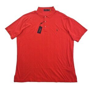 NEW Polo Ralph Lauren 100% Cotton Polo Shirt Men's 2XLT Flesh Pony Classic Red